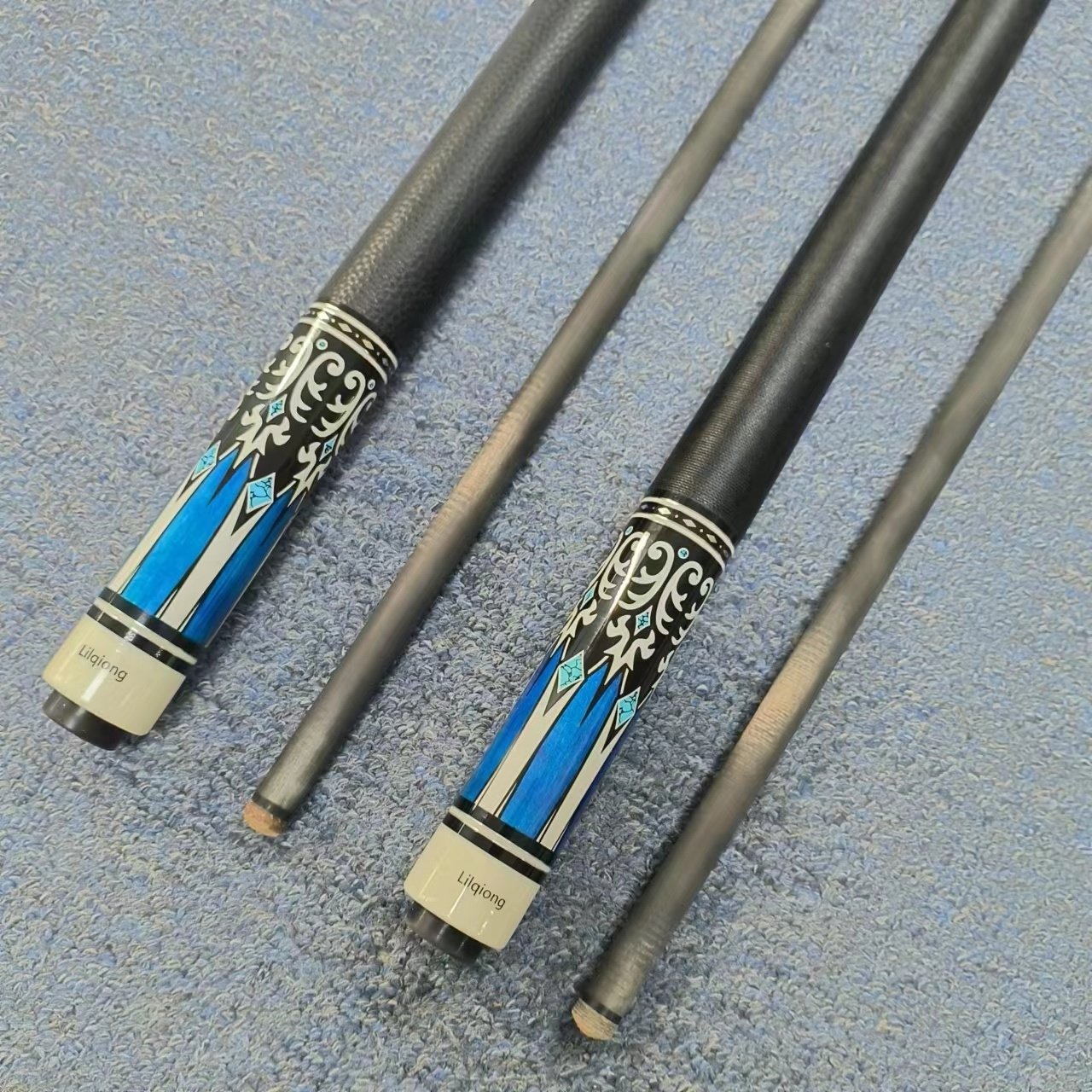 Premium Genuine Carbon Fiber Shaft Maple Butt Leather/Nylon Wire Grip 12.5mm 1/2 Billiard Pool Cue