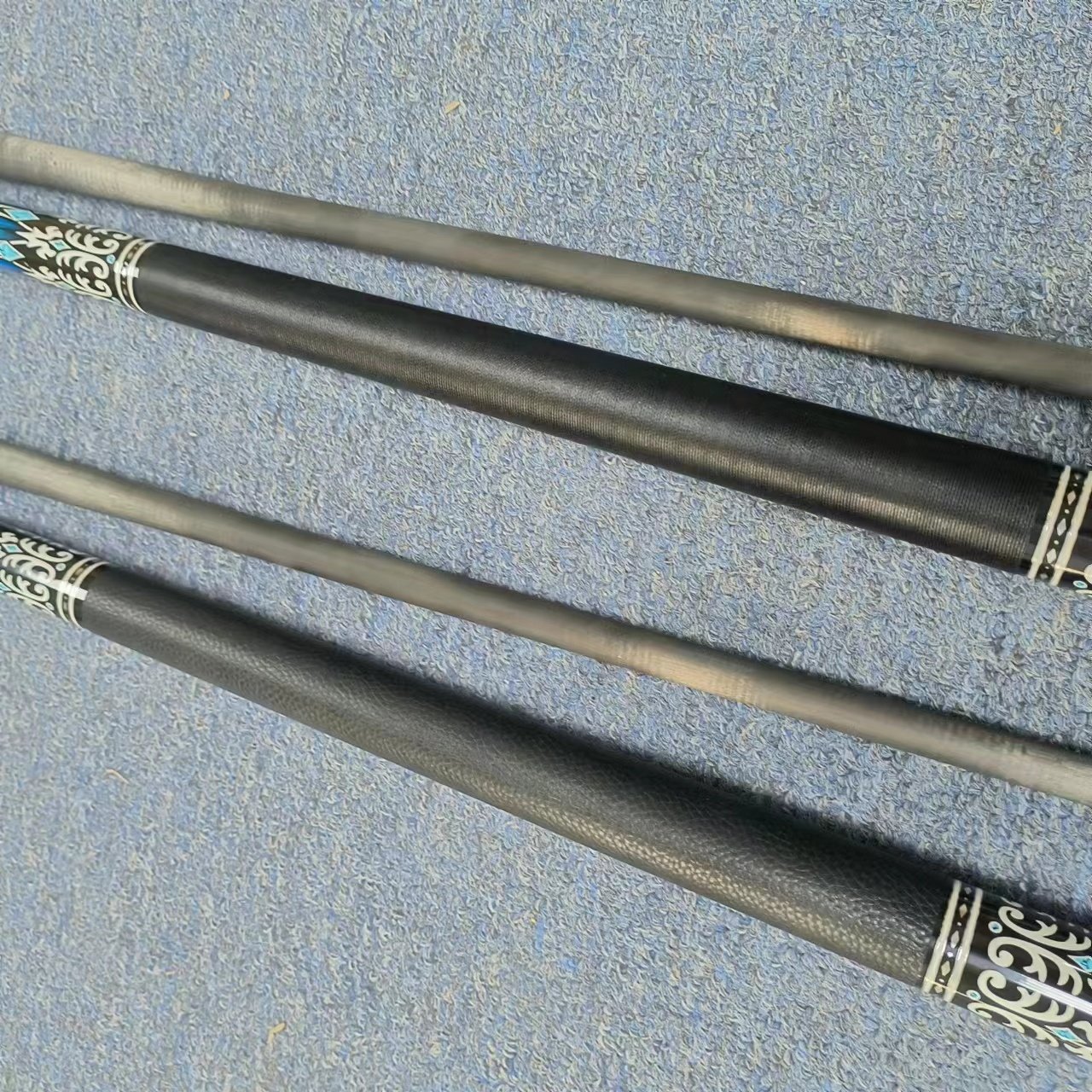 Premium Genuine Carbon Fiber Shaft Maple Butt Leather/Nylon Wire Grip 12.5mm 1/2 Billiard Pool Cue