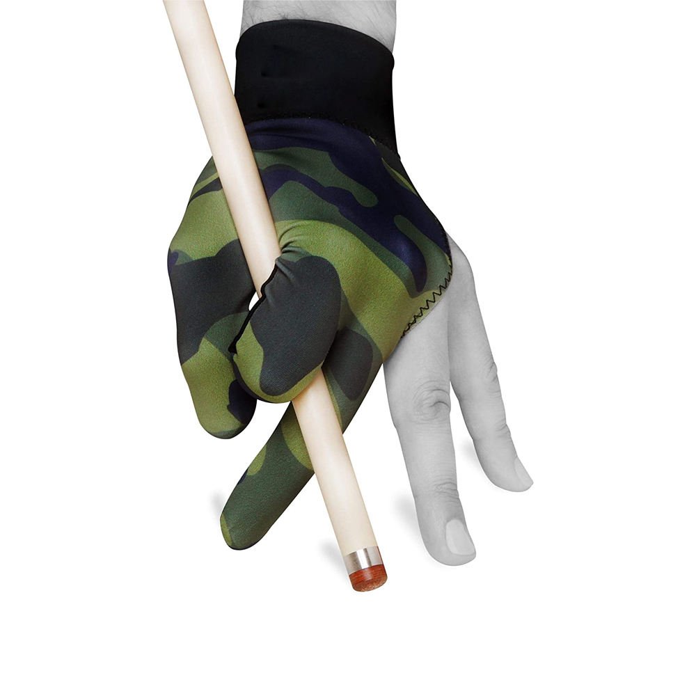 Camo Style Billiards Sports Gloves Non Slip Pad 3 Fingers Pool Cue Snooker Gloves For Left or Right Hand
