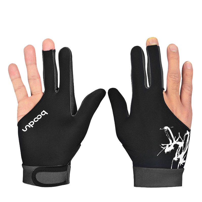 BOODUN 3 finger left billiard pool snooker table game fabric glove-multi color choose from