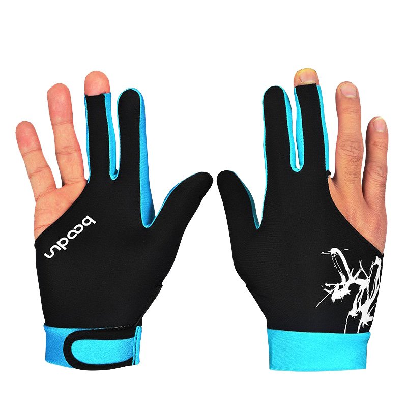 BOODUN 3 finger left billiard pool snooker table game fabric glove-multi color choose from