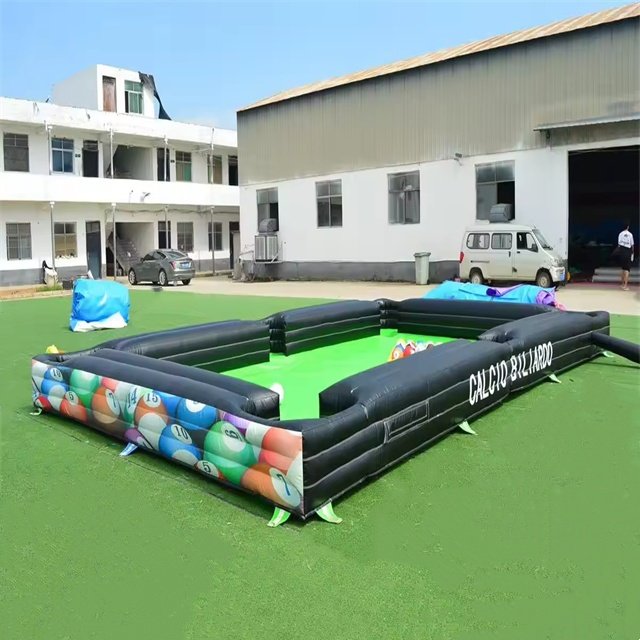 Top rated billiard adult inflatable wipeout sport games inflatable snooker football pool table
