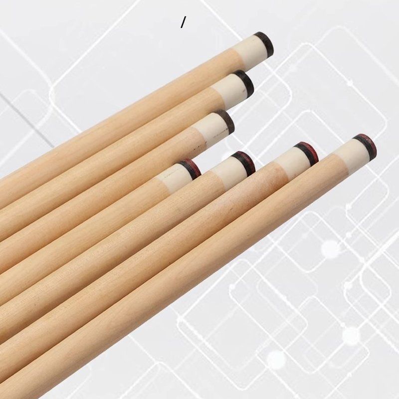 High Quality Economical 1/2-pc Billiards Pool Cue 57 Inch Maple Shaft Hardwood Butt with Leather Painted Grip