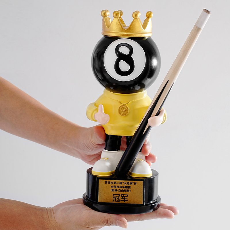 Creative Snooker billiards trophy custom custom Joe's Black Eight game cartoon doll championship souvenir trophy