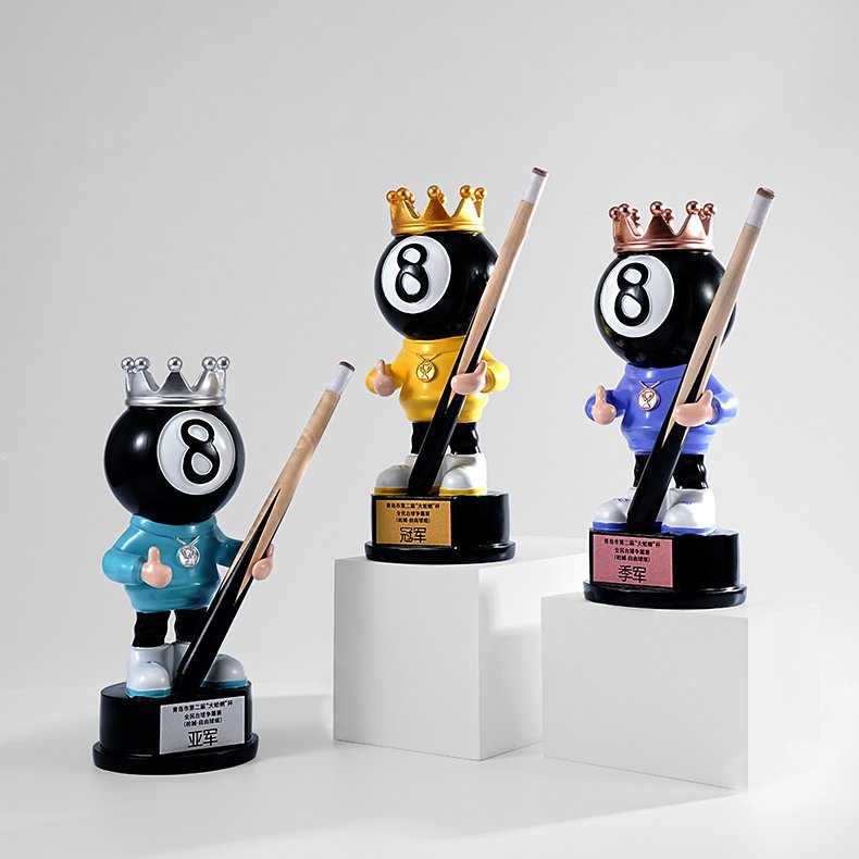 Creative Snooker billiards trophy custom custom Joe's Black Eight game cartoon doll championship souvenir trophy