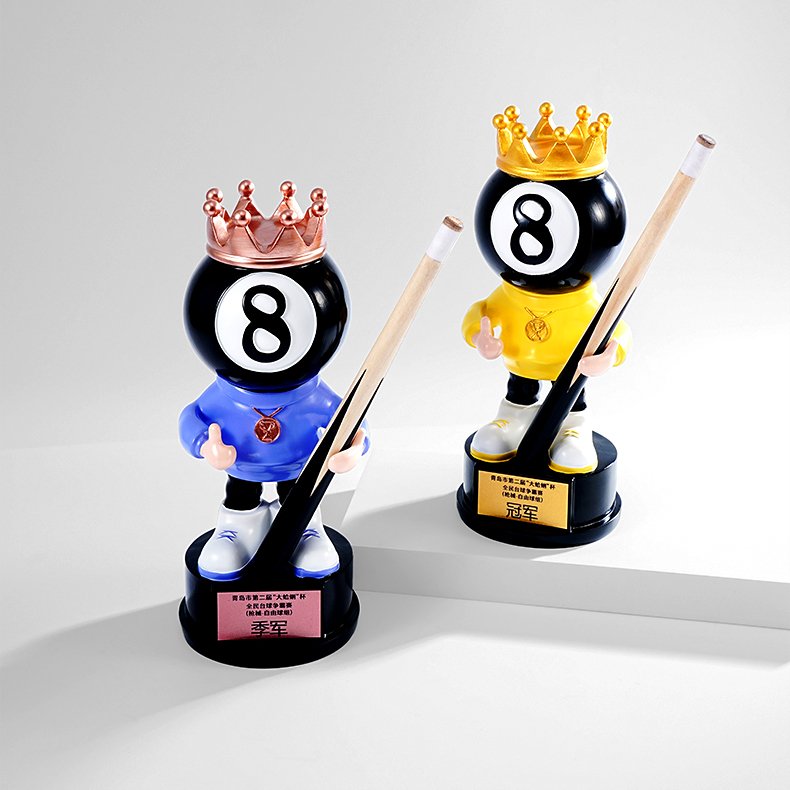 Creative Snooker billiards trophy custom custom Joe's Black Eight game cartoon doll championship souvenir trophy