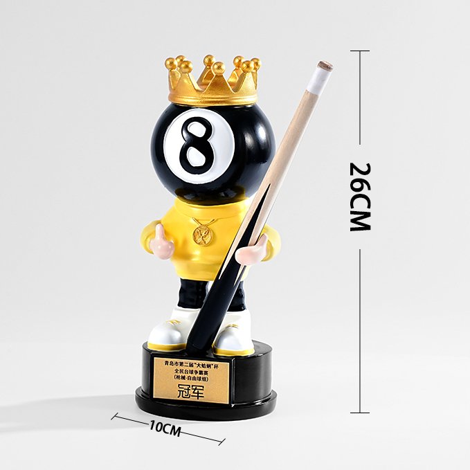Creative Snooker billiards trophy custom custom Joe's Black Eight game cartoon doll championship souvenir trophy