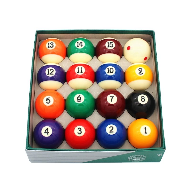 xikuno green box 57.2mm pool table sports game billiards set 2-1/4 inch 16pcs
