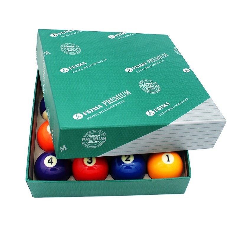 xikuno green box 57.2mm pool table sports game billiards set 2-1/4 inch 16pcs