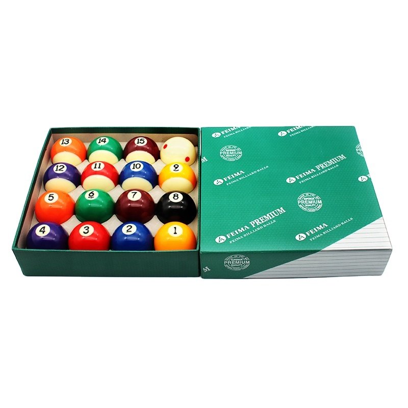 xikuno green box 57.2mm pool table sports game billiards set 2-1/4 inch 16pcs