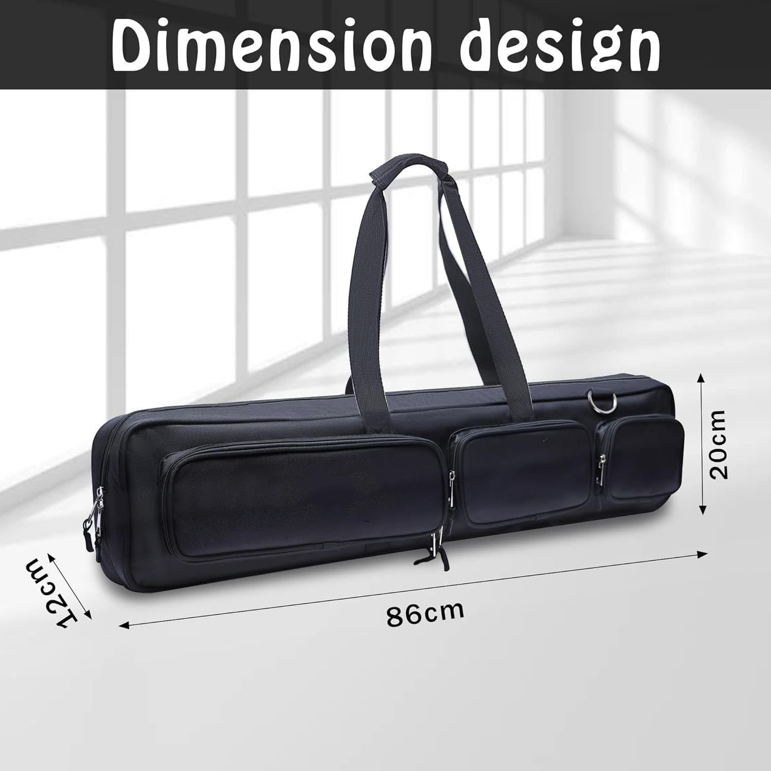 Custom pool Cue Cover Large capacity Pool Cue Bag Multi-pocket portable hidden shoulder strap for 5 sticks and 5 hips