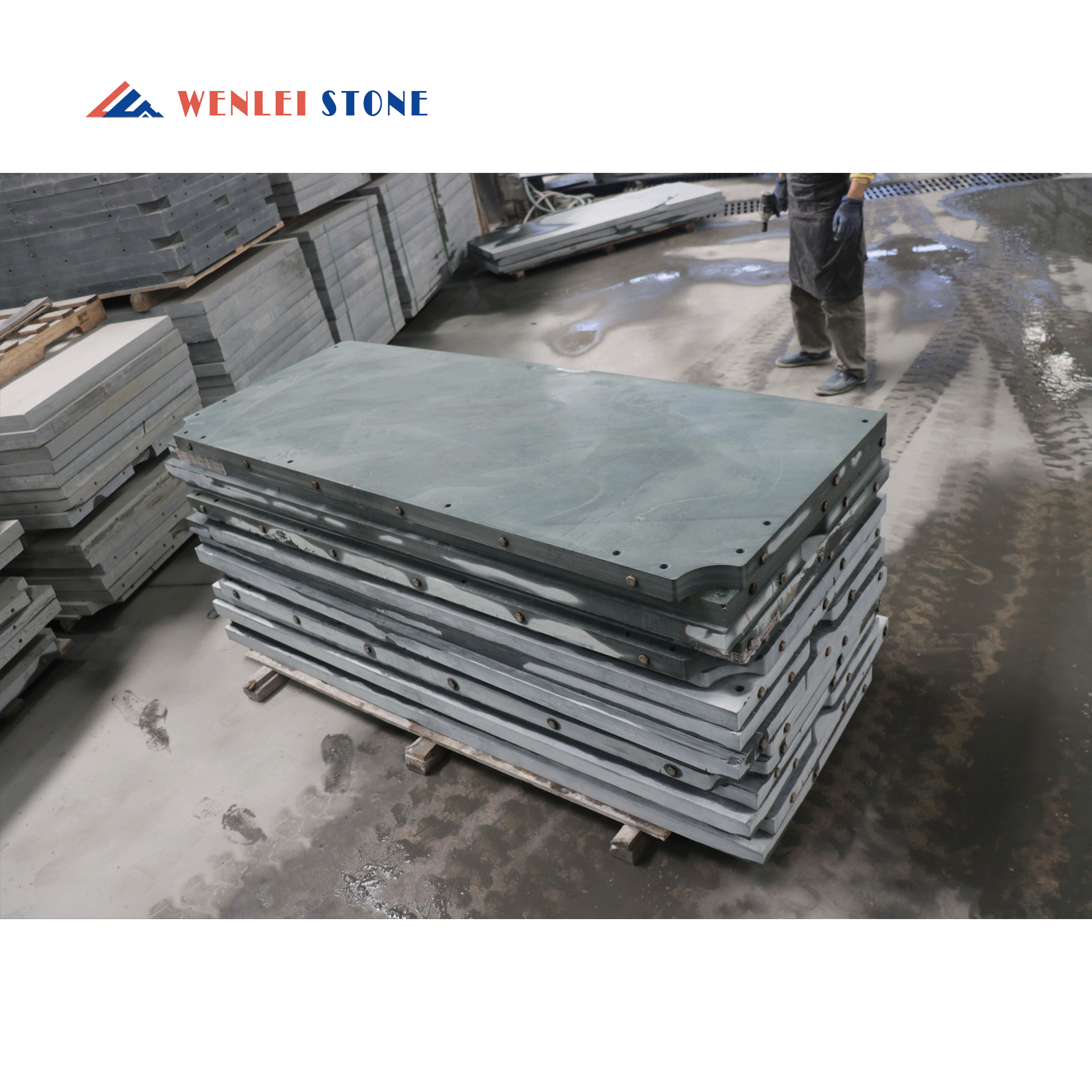 12 * 6 Natural Black Stone Slab Jiujiang Bluestone Slab Polished Snooker Stone Slab English Billiards Slate