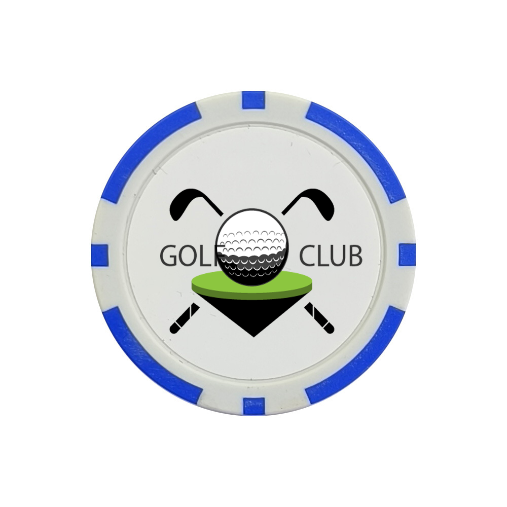 ABS Clay Metal Copper Golf Game Accessory Poker Chip With Metal Edition Blank Plastic Golf Ball Marker For Magnetic Divot Tool