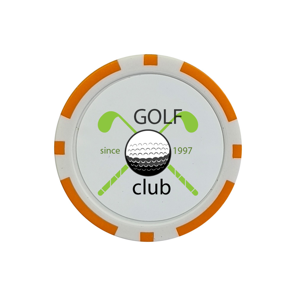 ABS Clay Metal Copper Golf Game Accessory Poker Chip With Metal Edition Blank Plastic Golf Ball Marker For Magnetic Divot Tool