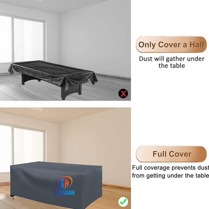 7/8/9ft pool table cover, waterproof and sunscreen pool cover Polyester, suitable for snooker pool table cover