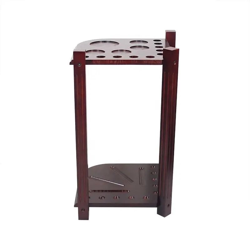 Strong Quality 10 Holes Solid Wood Billiard Pool Snooker Cue Standing Rack Holder