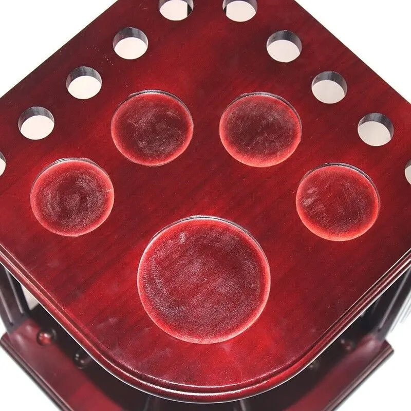 Strong Quality 10 Holes Solid Wood Billiard Pool Snooker Cue Standing Rack Holder