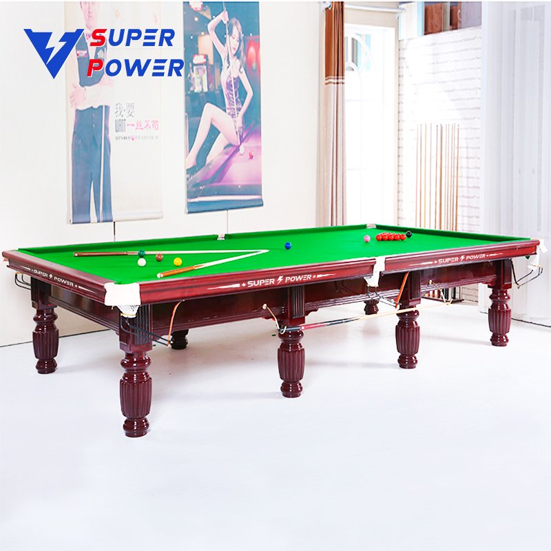 Super Power New Generation Custom Billiard Table Solid Wood High Quality 12ft Snooker Table