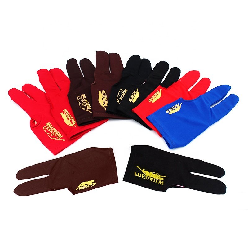 Popular Sell Good Quality Pattern 3 Fingers Billiard Pool Snooker Gloves