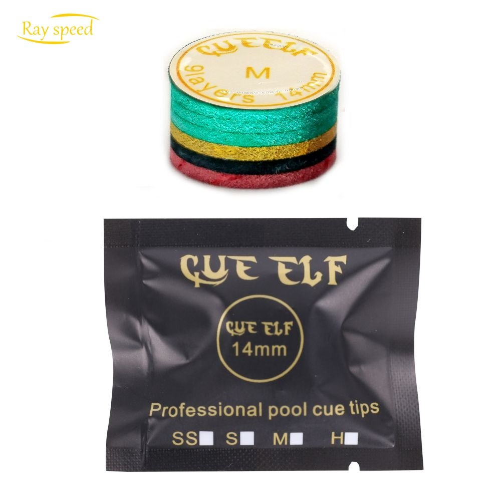 Rayspeed Hot Sale High Quality 14mm 6 Layers Colorful Leather Pool Billiard Snooker Cue Accessories Tips