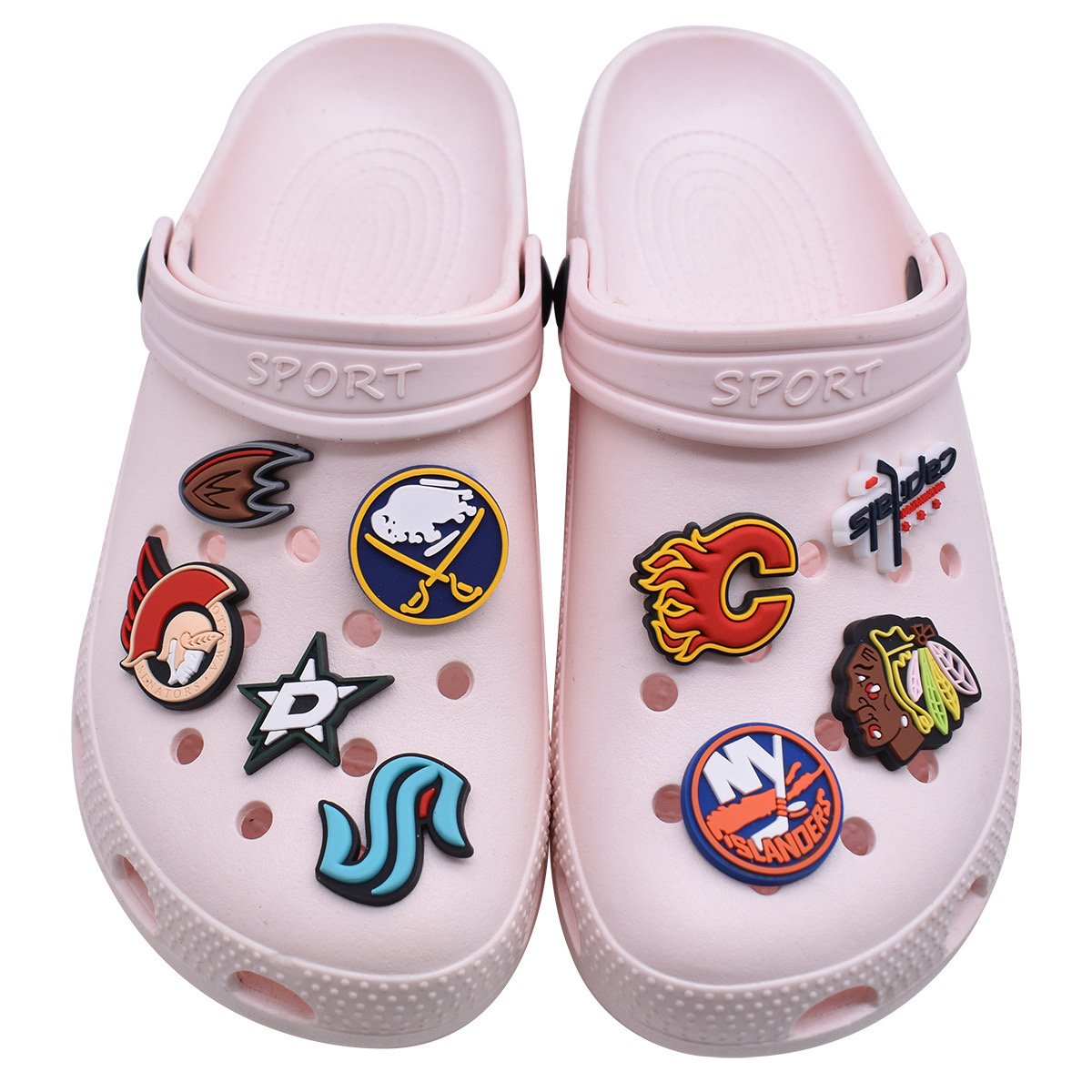Hot hockey football sneakers Charm sports team helmet shoes Charm PVC upper decoration