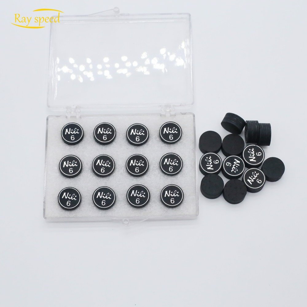 Rayspeed High Quality 6 Layers Tip Hot Sale 11.5/13/14mm Black Leather Pool Billiard Snooker Cue Accessories Tips