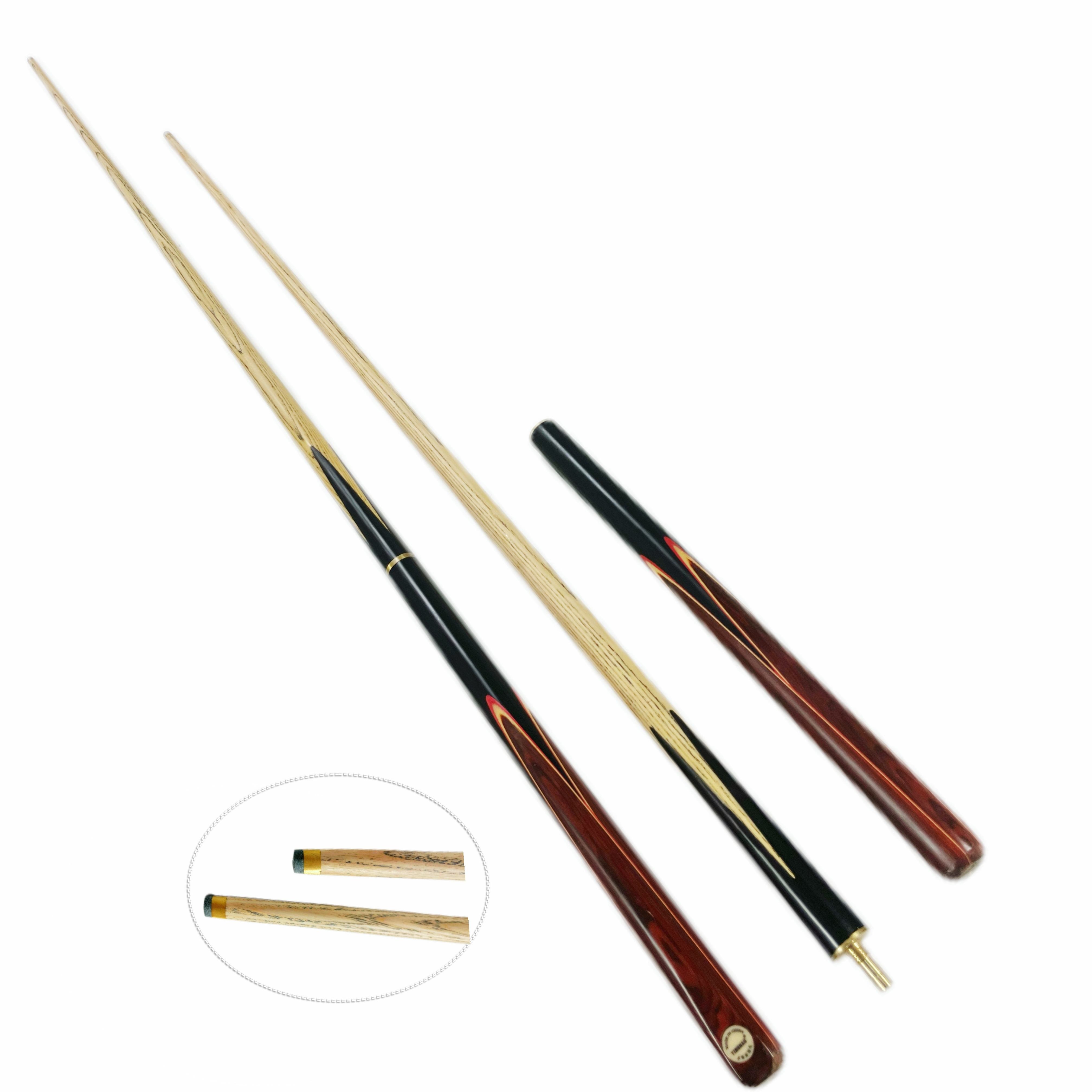 Factory direct Price 3/4-pc Handmade 9.5mm tip Ash wood Billiard Snooker Cue for Sale