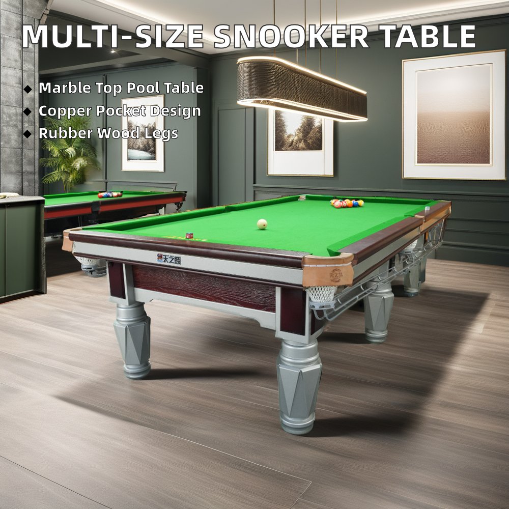 Custom Size 3-in-1 Sports Table Full Size Snooker Billard Pool Dining Table with Slate Marble Top Wood Legs Cue Accessories
