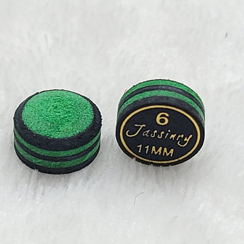 Jassinry custom 11mm Black and green Pool cue tips 6layers pigskin in free hardness billiard snooker tips Billiard accessories