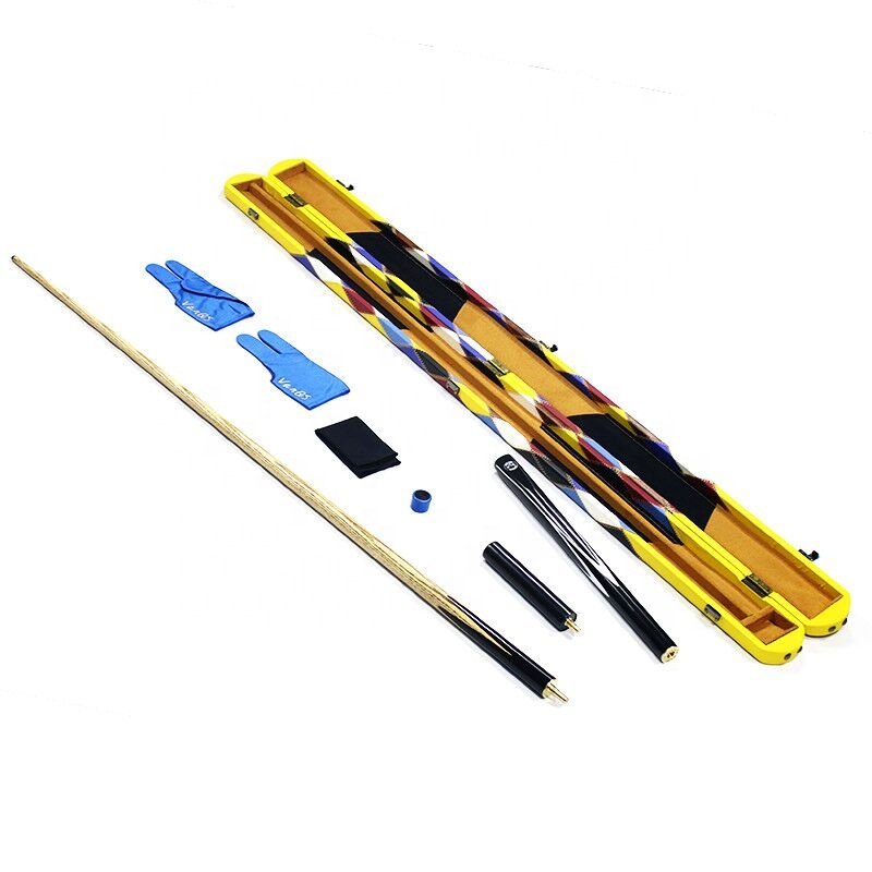 Premium Quality Combination Set of PU Leather 3/4 Billiard Snooker Cue Case and 3/4 Snooker Cue 57" Length 10MM with Extension