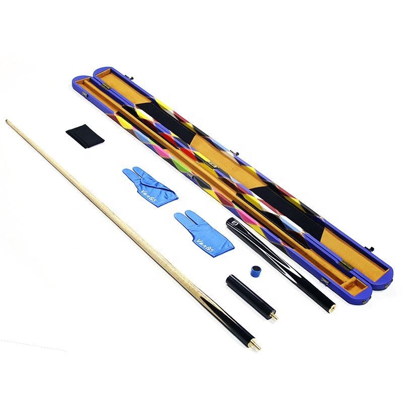Premium Quality Combination Set of PU Leather 3/4 Billiard Snooker Cue Case and 3/4 Snooker Cue 57" Length 10MM with Extension