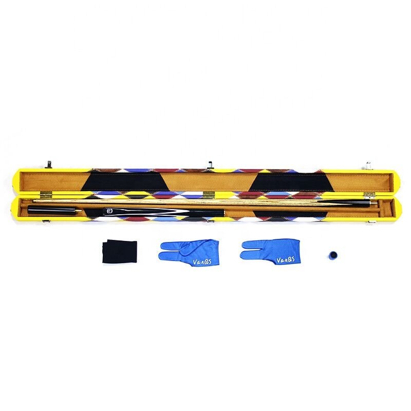 Premium Quality Combination Set of PU Leather 3/4 Billiard Snooker Cue Case and 3/4 Snooker Cue 57" Length 10MM with Extension