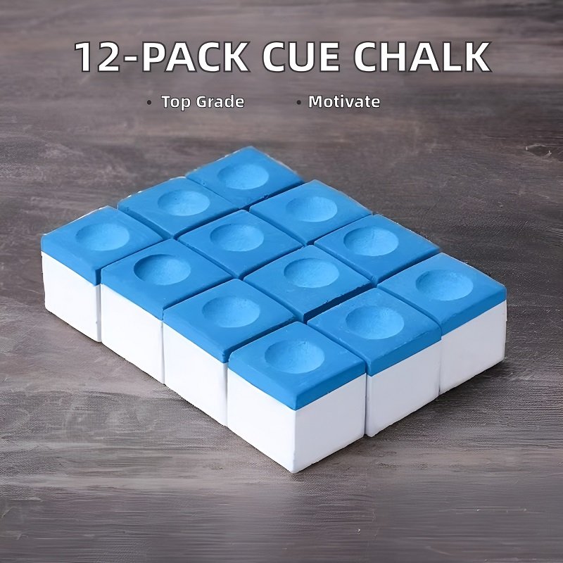 12-Pack Table Billiard Stick Cue Chalk Cubes Bulk Tournament Accessories for Snooker & Billiards