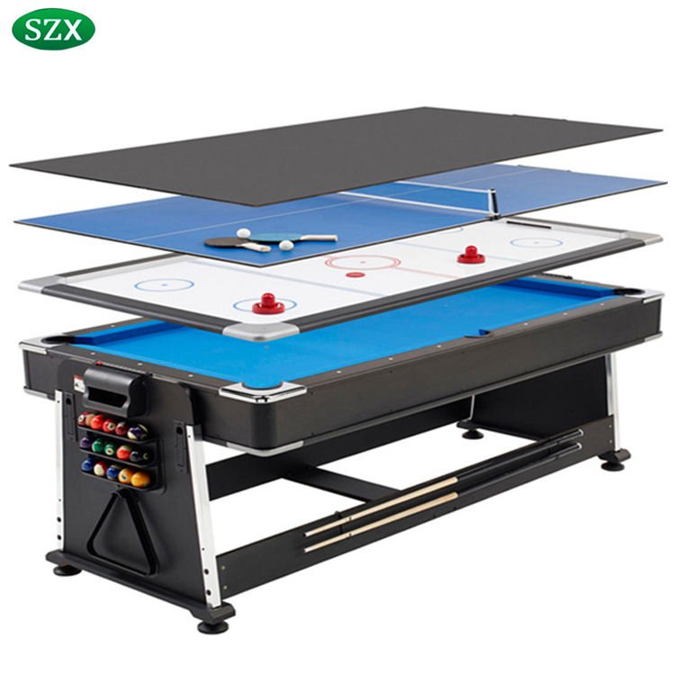 Szx 7ft Snooker & Billiard Hot-selling Billiard Pool Table Air Hockey Ping-pong Functions 4 In 1 Multi Game Table