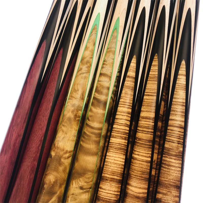 Wholesale Gold Ebony 3/4 Joint Snooker Cue Stick 1pc Ash Wood Pool Cue with Brass Steel Joint and 10mm Tip