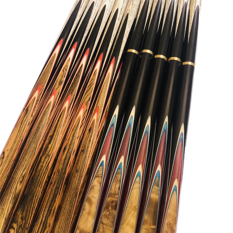 Wholesale Gold Ebony 3/4 Joint Snooker Cue Stick 1pc Ash Wood Pool Cue with Brass Steel Joint and 10mm Tip