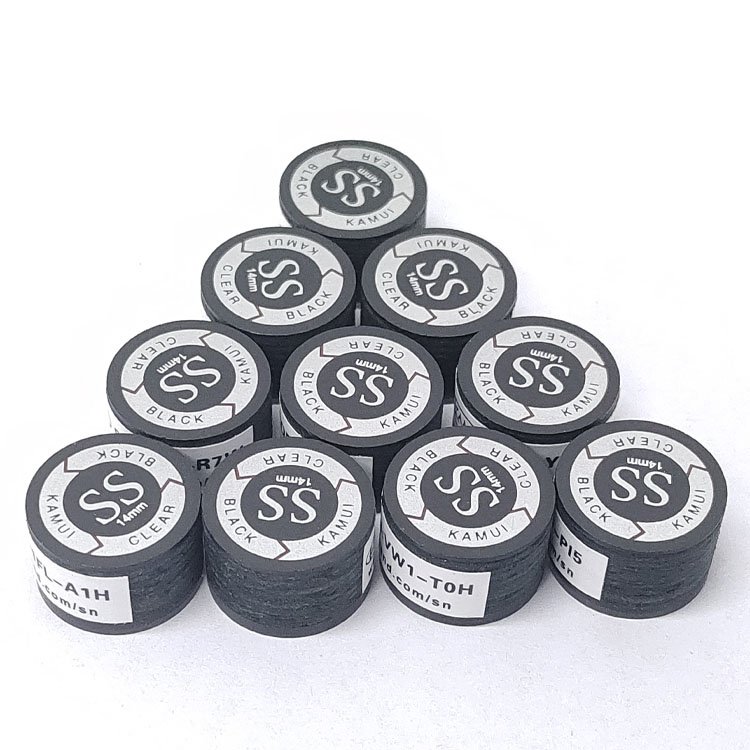Ready for shipment Made in China SS hardness Black Billiard Cue Tip Multi Layered Cue Tips With Clear Pad