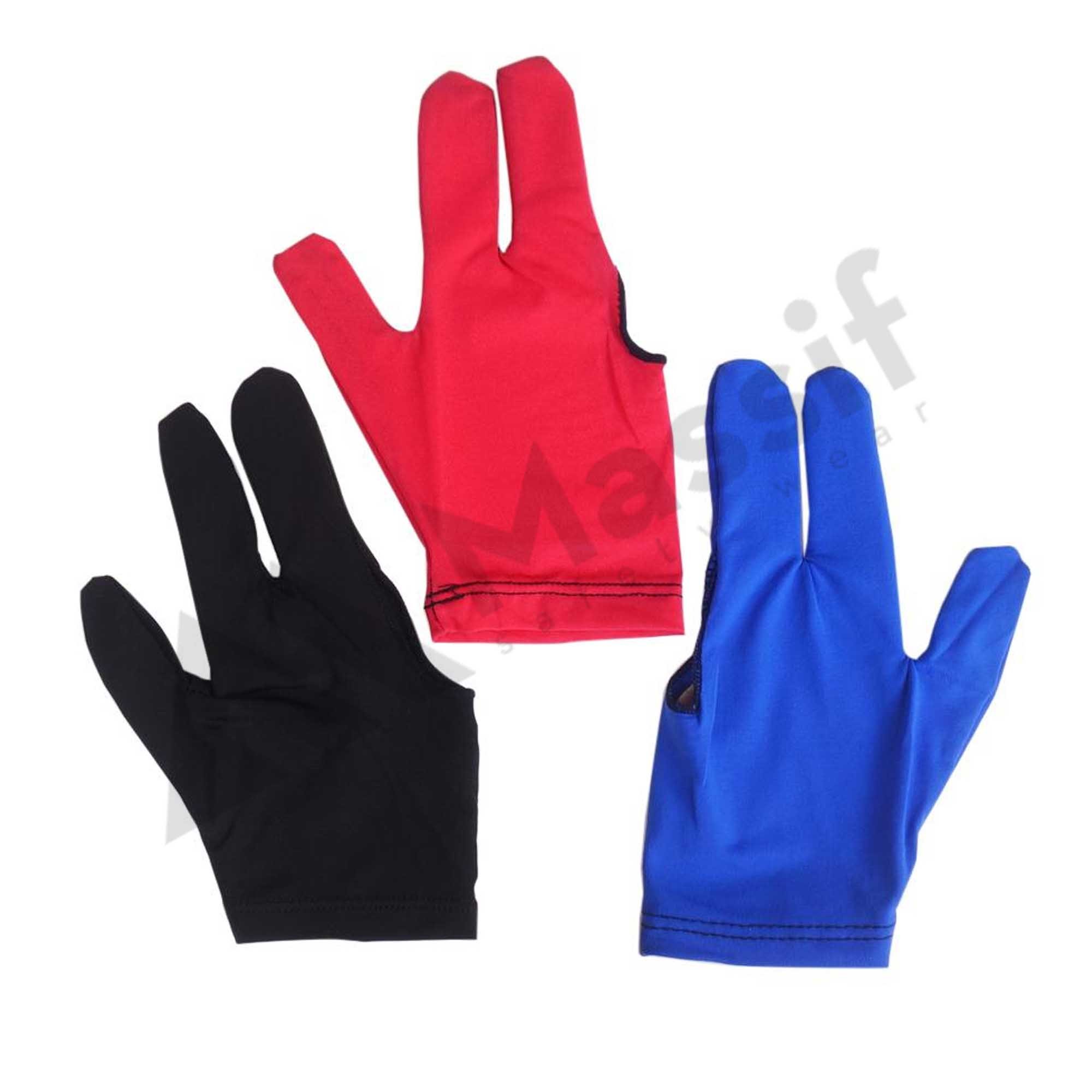 1pc Anti-Skid Snooker Glove Three Finger Design Billiards Customizable Logo XXL Size Leather Wood Rod Pool Table Chalk Extension