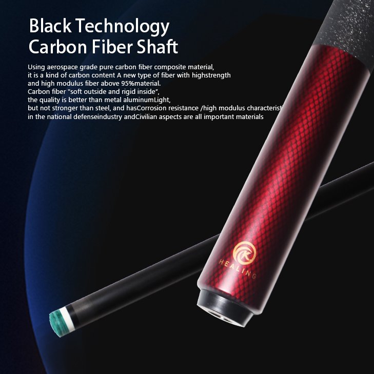 High Quality Professional Carbon Fiber Snooker Billiard Pool Cue Stick for nine-ball sports