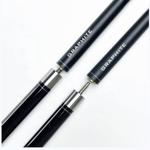 Stainless Steel Cue Stick with Simulated Carbon Fiber Maple Wood and 12mm Tip Size for Snooker and Pool Billiards