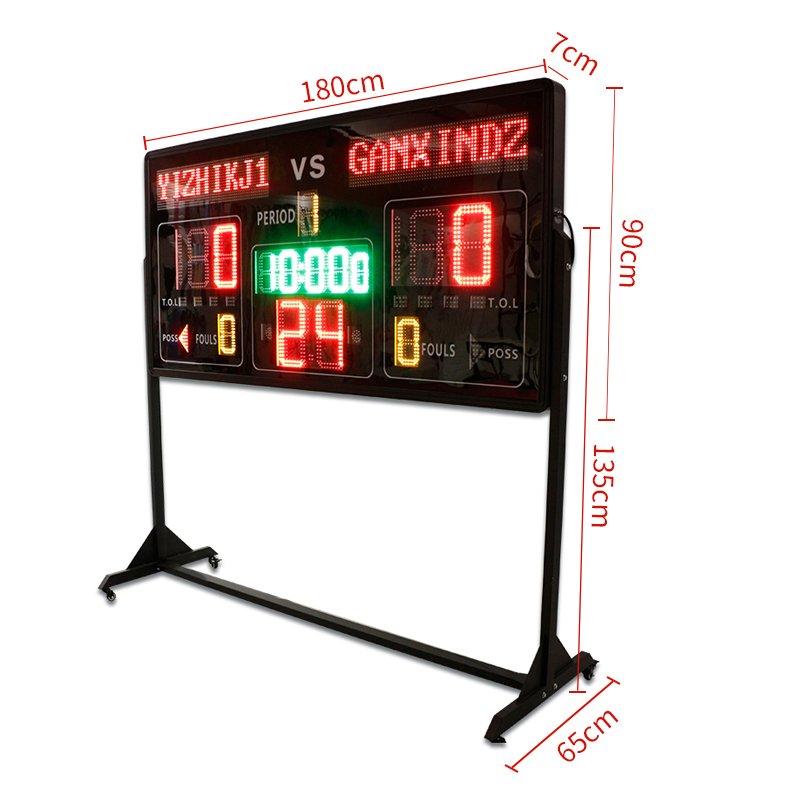 Hot Selling LED Scoreboard and Time for Team Sports Electronic 1.8 meter Basketball Scoreboard