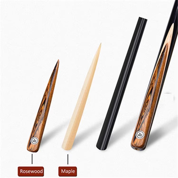 TQG-39 Handmade 11mm Snooker Cue Stick Maple and Rosewood 3/4 Jointed Ash Wood Butt Sleeve with 10mm Tip for Pool Omin
