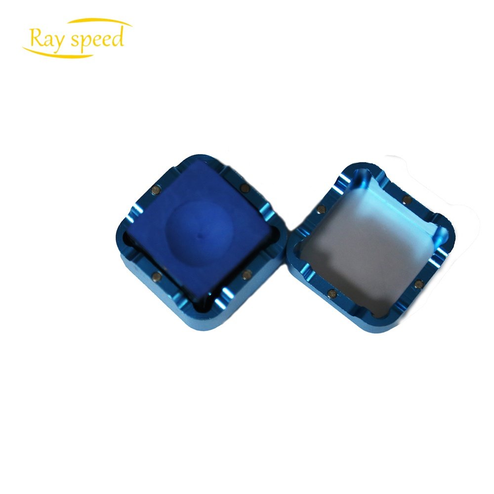 Rayspeed Aluminum Portable Mini Cue Tip Blue Chalk Holder Billiard Pool Chalks Carrier Case for Billiard Cue Billiard Accessory