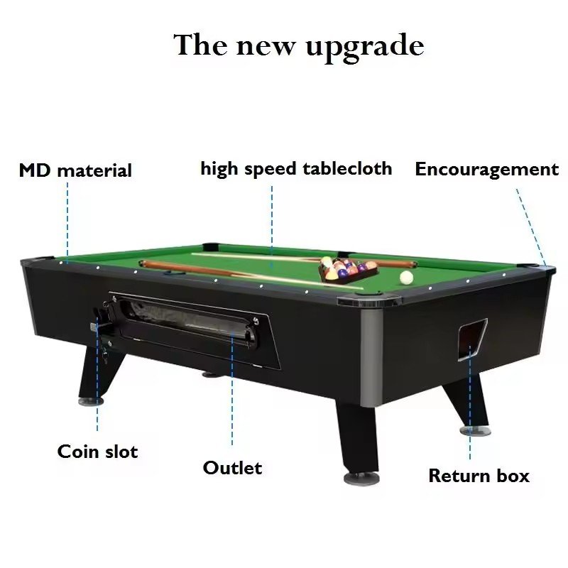 In Stock Bar Sports Entertainment Commercial 8ft Billiard Table Game Coin Operated Token Snooker Pool Table