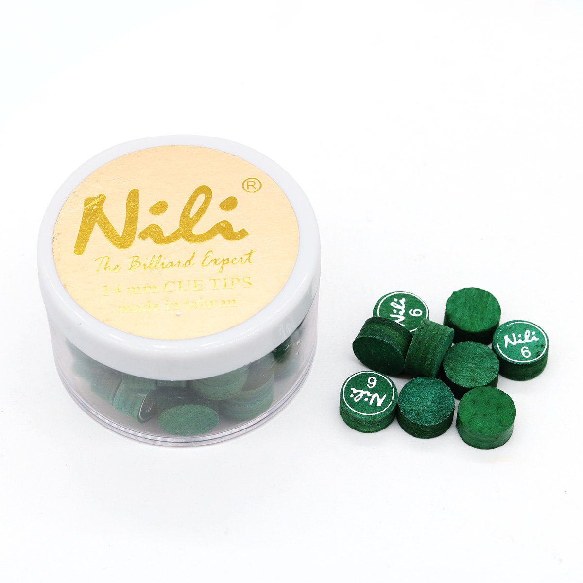 Superior Quality Green Color Original 6 Layers NILI Billiard Pool Snooker Cue Tip 14 mm