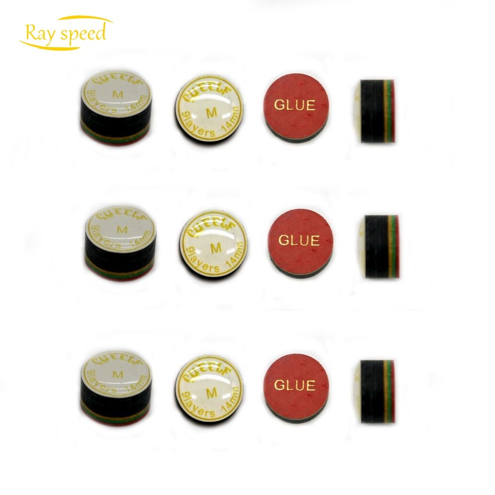 Rayspeed 14mm 9 Layers High Quality Hot Sale Colorful Leather Pool Billiard Snooker Cue Accessories Tips