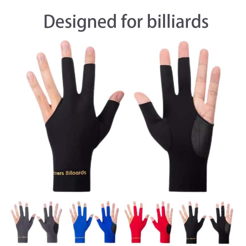 Best-selling quality pattern 3 finger pool snooker gloves