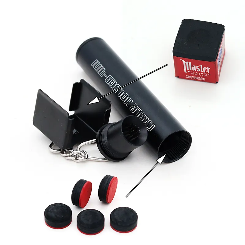 4-in-1 Chalk Holder, Billiard Cue Stick Tip Tool, Billiard Cue Accessories Scuffer/Shaper/Aerator/Joint Protector