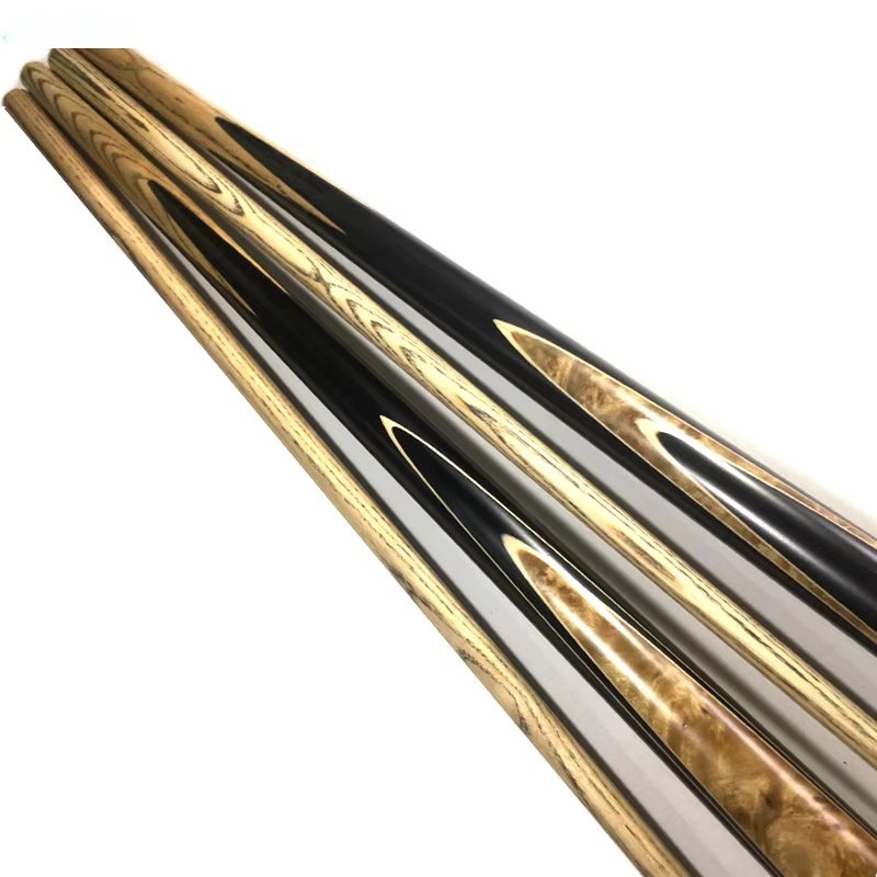 TQG-113 Professional Ash and Maple Snooker Cue Stick Handmade Ebony Wood with 10mm Brass Tip Brass and Steel Joint