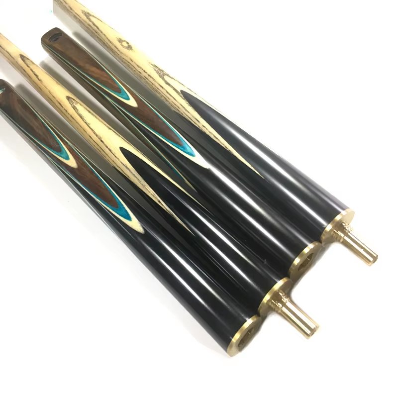 TQG-113 Professional Ash and Maple Snooker Cue Stick Handmade Ebony Wood with 10mm Brass Tip Brass and Steel Joint